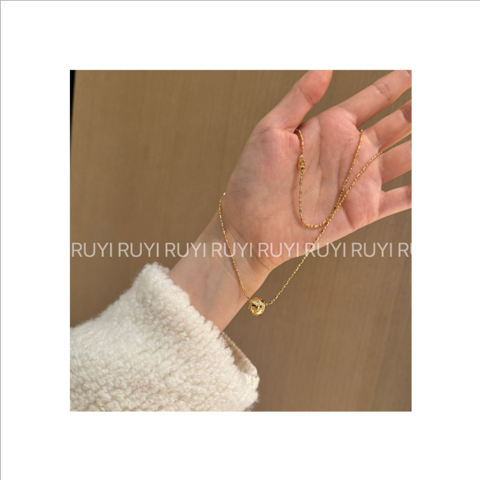 铜合金莫桑石项链  Ruyi如一【幸运珠】路路通高质感项链