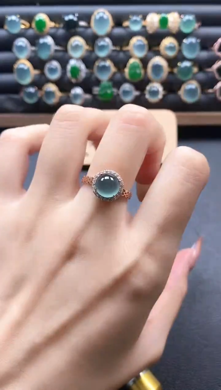 银S925镶嵌戒指翡翠51511