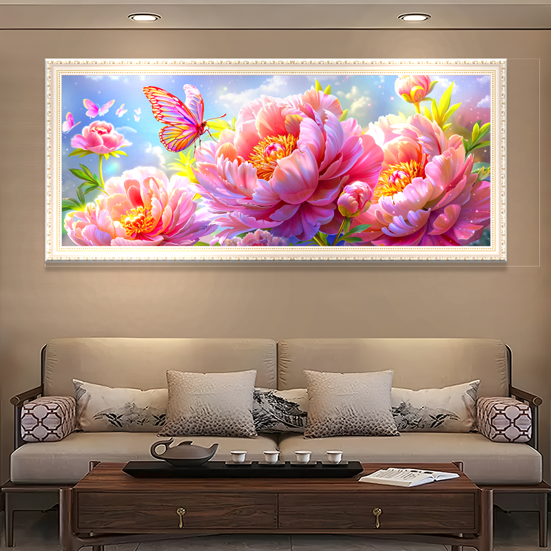 唐小七十字绣新款2025爆款旺宅客厅花开富贵手工自己绣满绣风景画