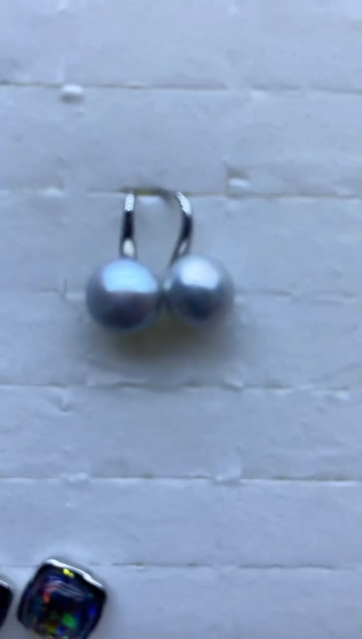 未镶嵌耳饰淡水珍珠高跟鞋