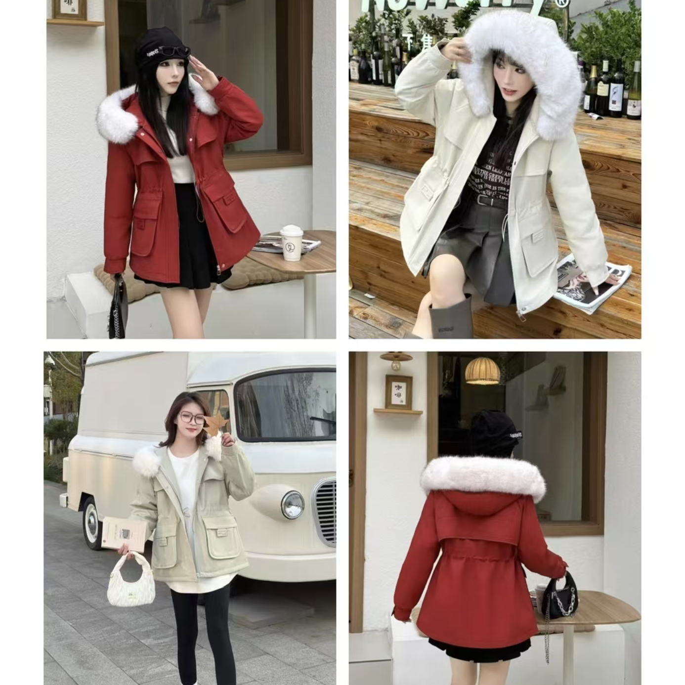 B33#【衣长70】2025冬季新款时尚百搭韩版宽松加绒加厚中长派客服