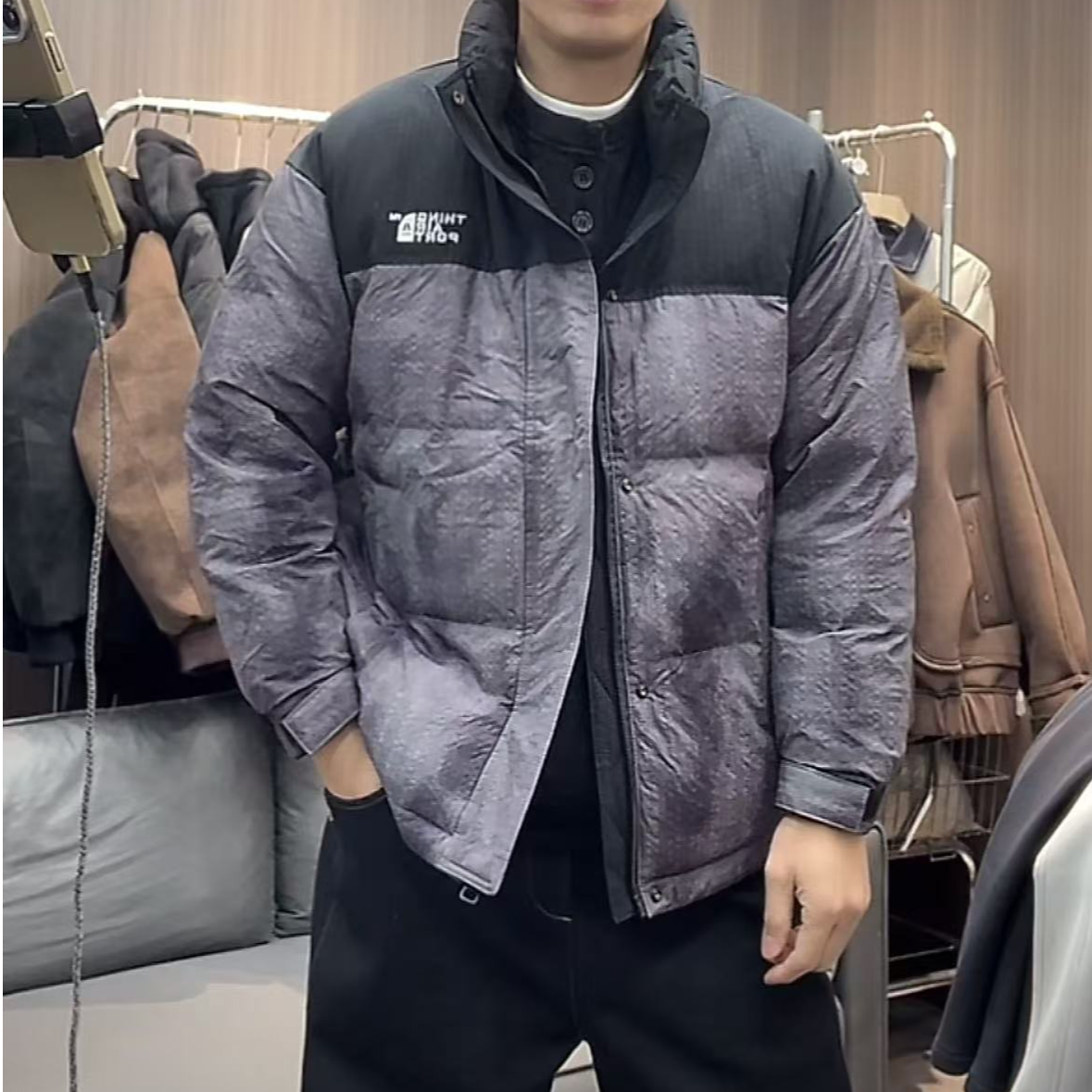 冬季新款加厚迷彩拼接刺绣立领夹克防寒服7563