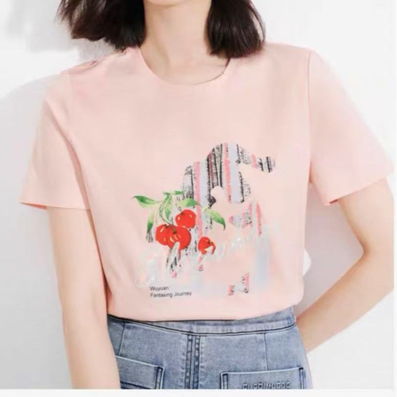 GXO短袖t恤女亲肤修身透气正肩修身上衣夏季新款百搭SY0008