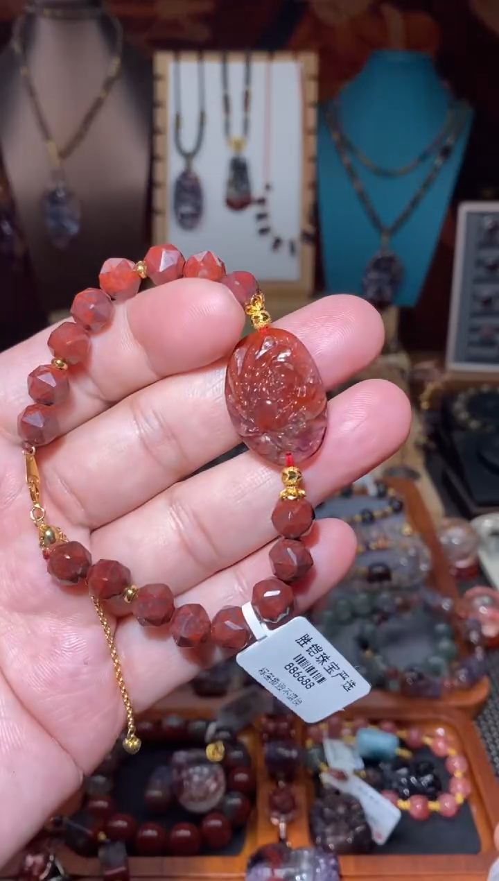 【闪购商品】水晶手链未镶嵌红极光+红伊丁