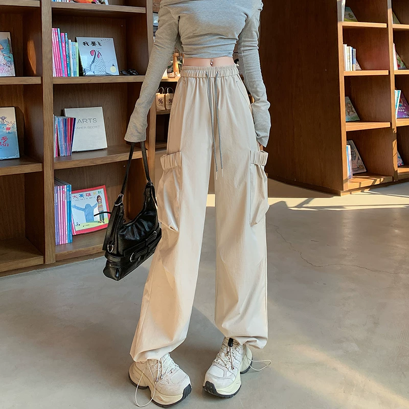 复古阔腿裤女秋冬加厚慵懒风垂感软糯休闲直筒裤