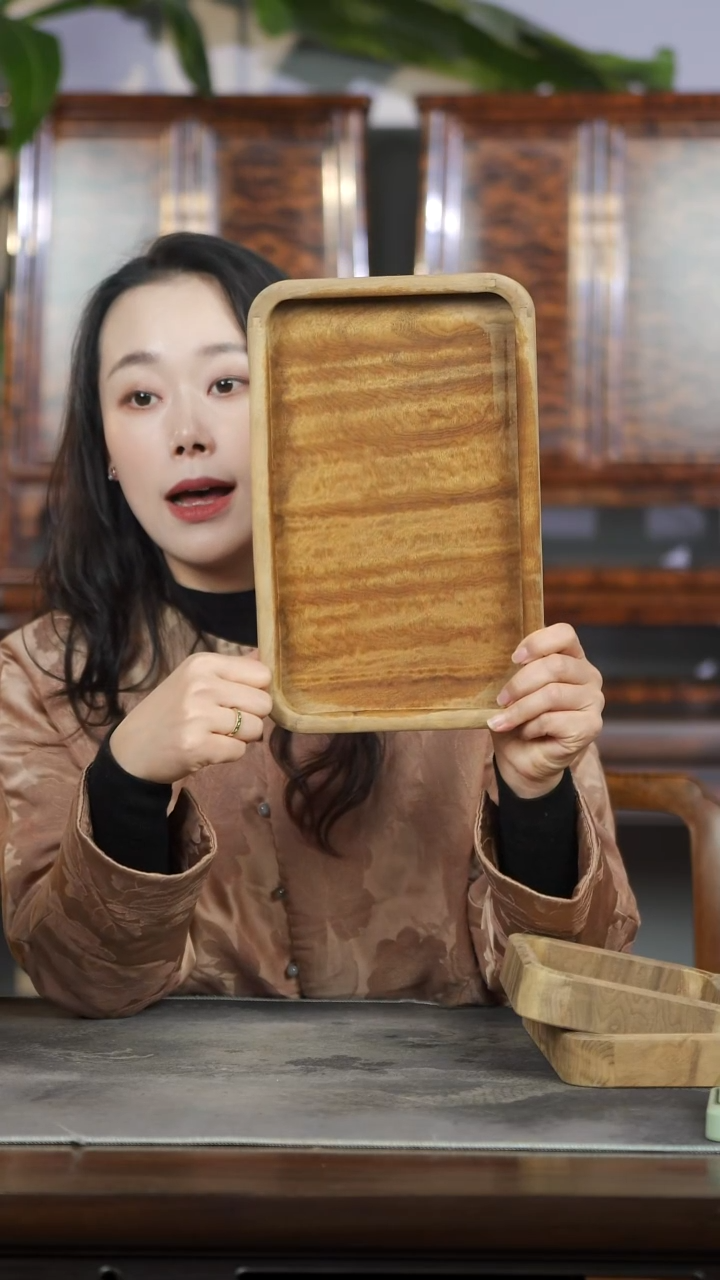 金丝楠满花精工文承盘280