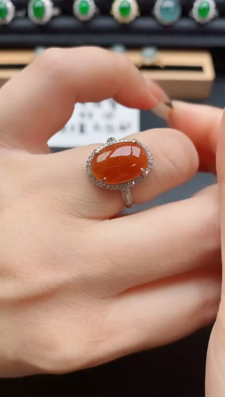 翡翠戒指银S925镶嵌1