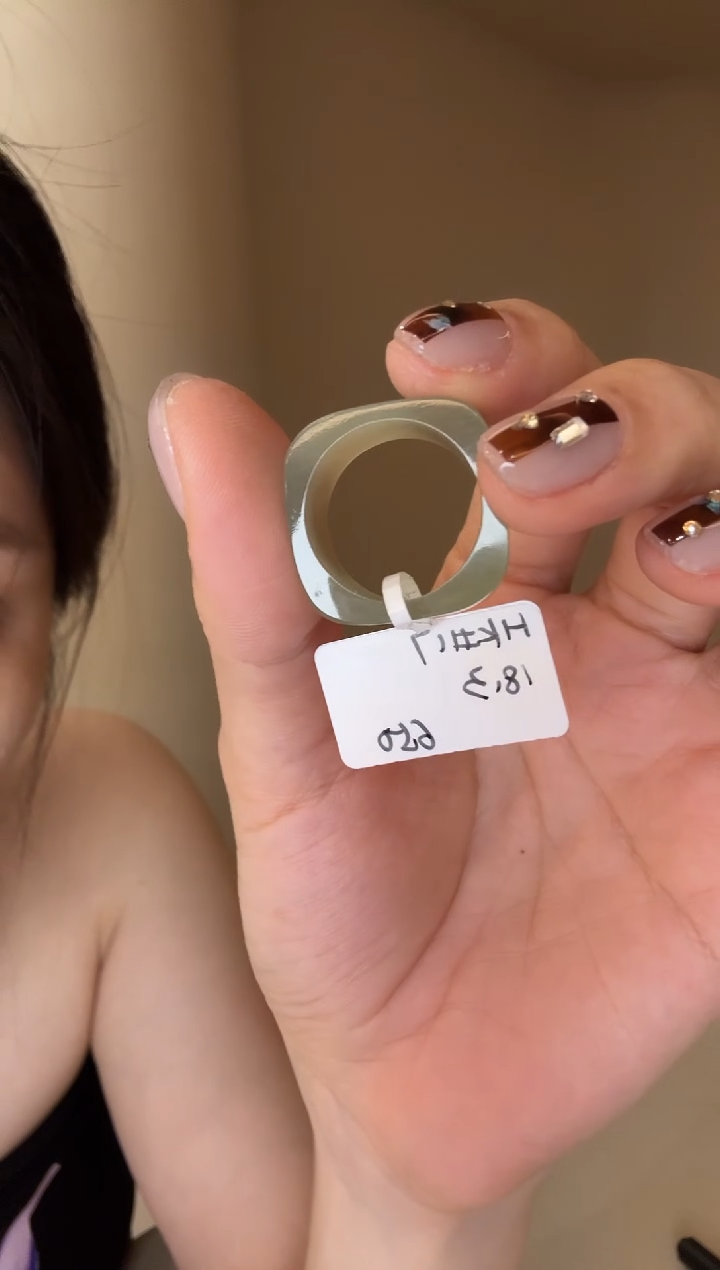 【闪购商品】和田玉戒指未镶嵌17码四方戒（浅）