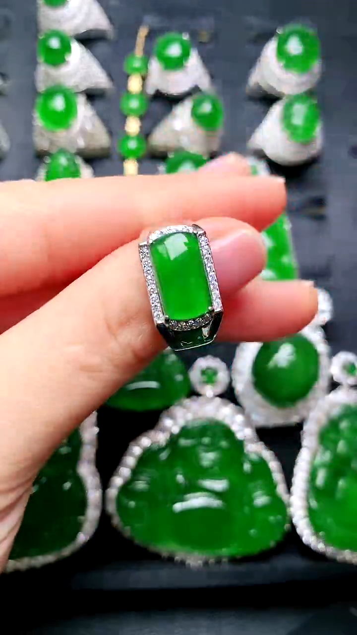 【闪购商品】翡翠戒指未镶嵌马鞍男戒