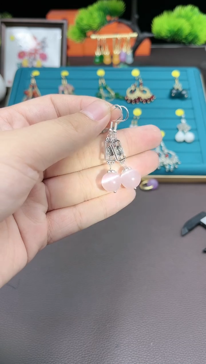 【闪购商品】玛瑙/玉髓耳钉银S925镶嵌516000