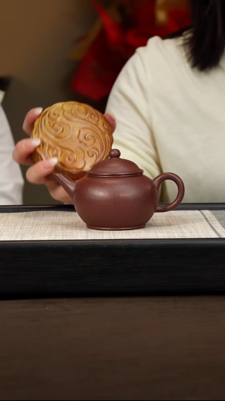 茶壶紫砂【P009】水平 +月饼摆件 宜兴紫砂
