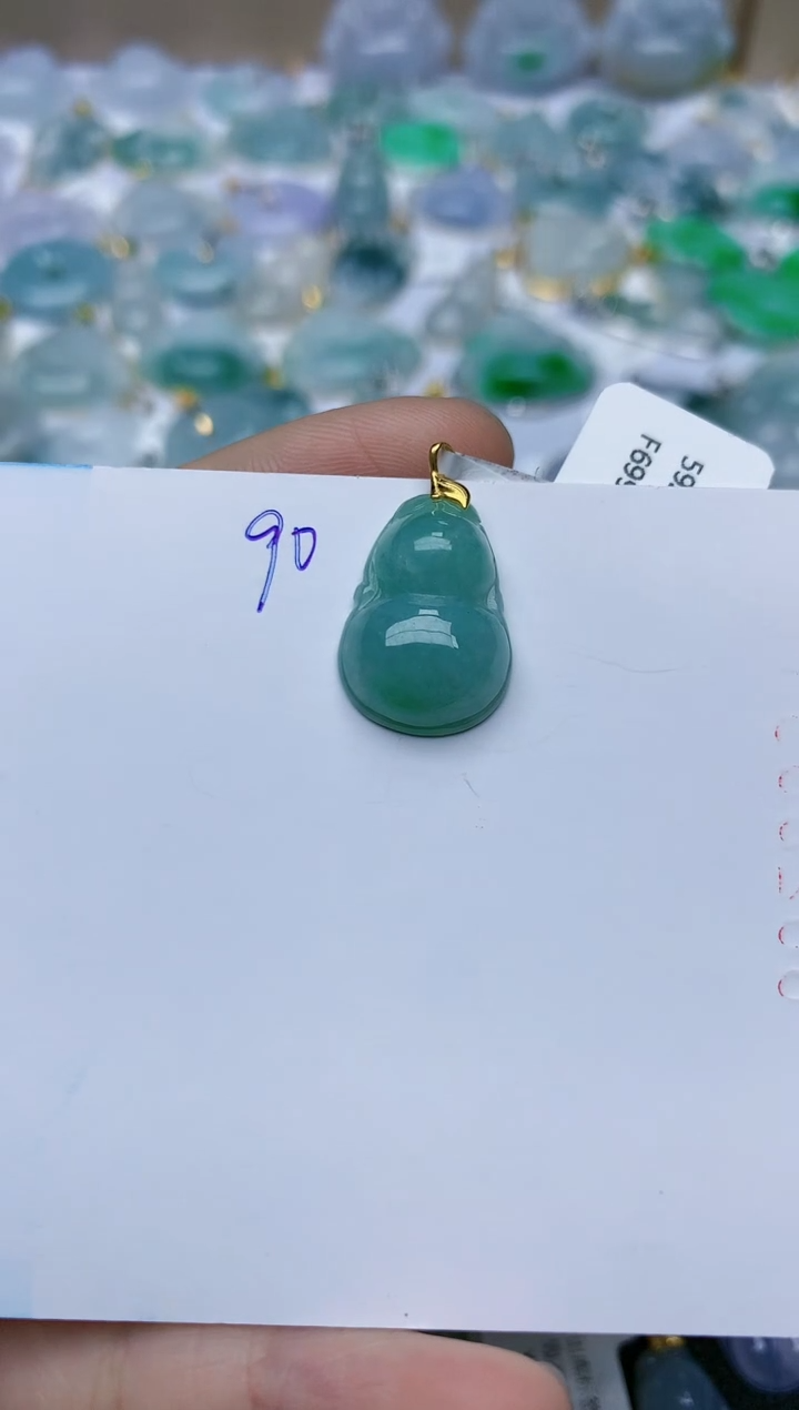 【闪购商品】翡翠颈饰18K金镶嵌天然翡翠A货    