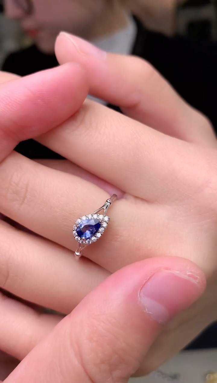 【闪购商品】蓝宝石戒指银S925镶嵌戒指