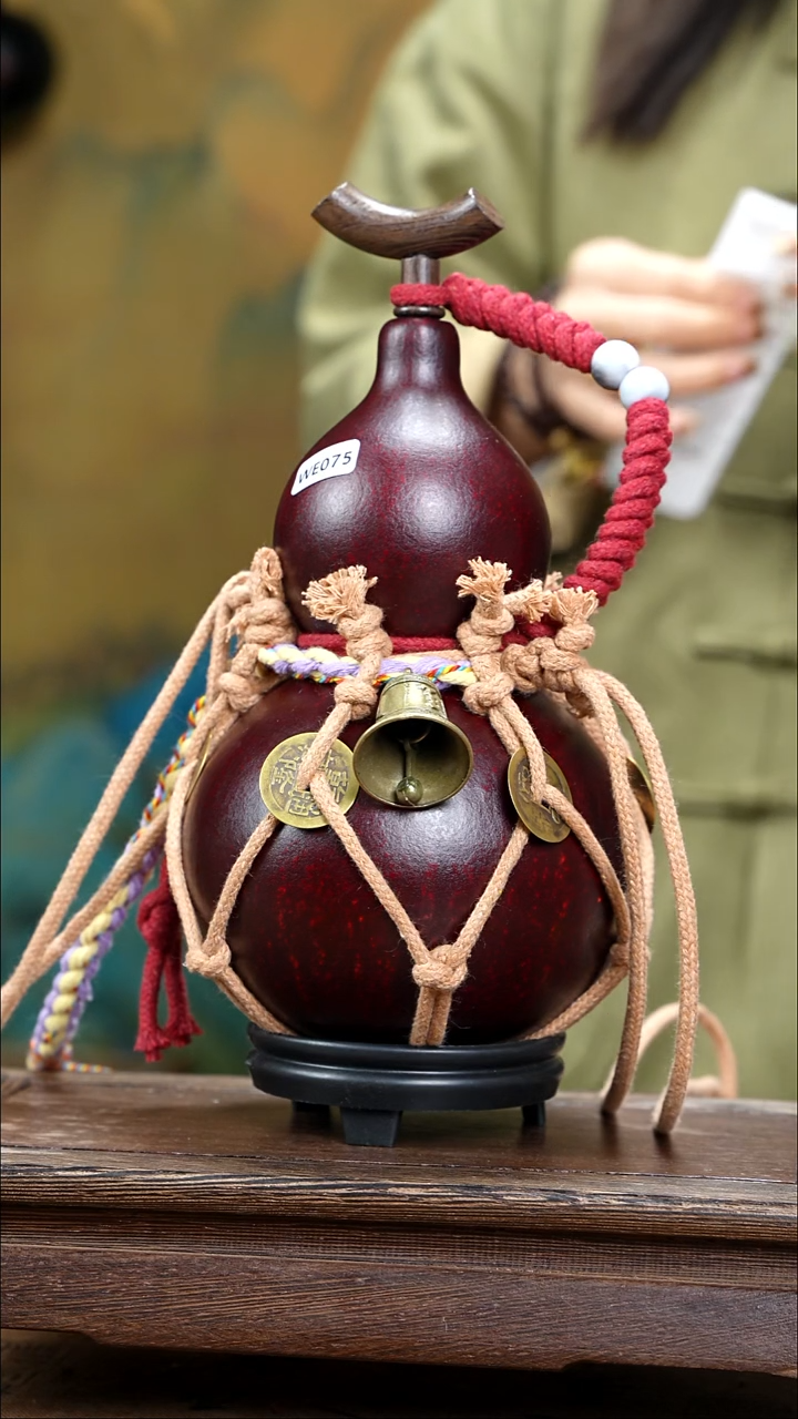 WE075复古网兜款天然酒葫芦（一物一拍）