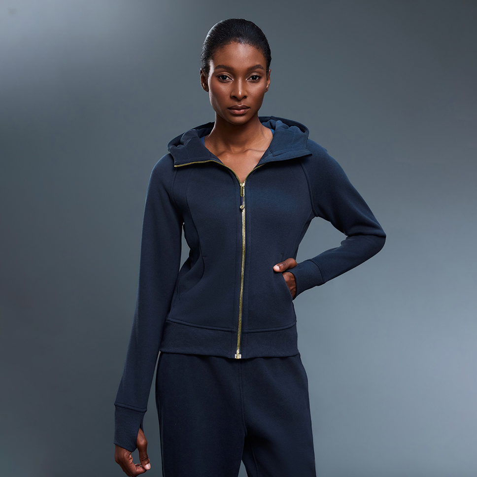 露露首领Scb系列金拉链开衫卫衣外套加绒长袖修身显瘦瑜伽服夹克