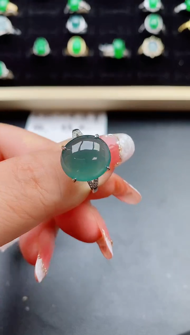 【闪购商品】翡翠戒指银S925镶嵌50800