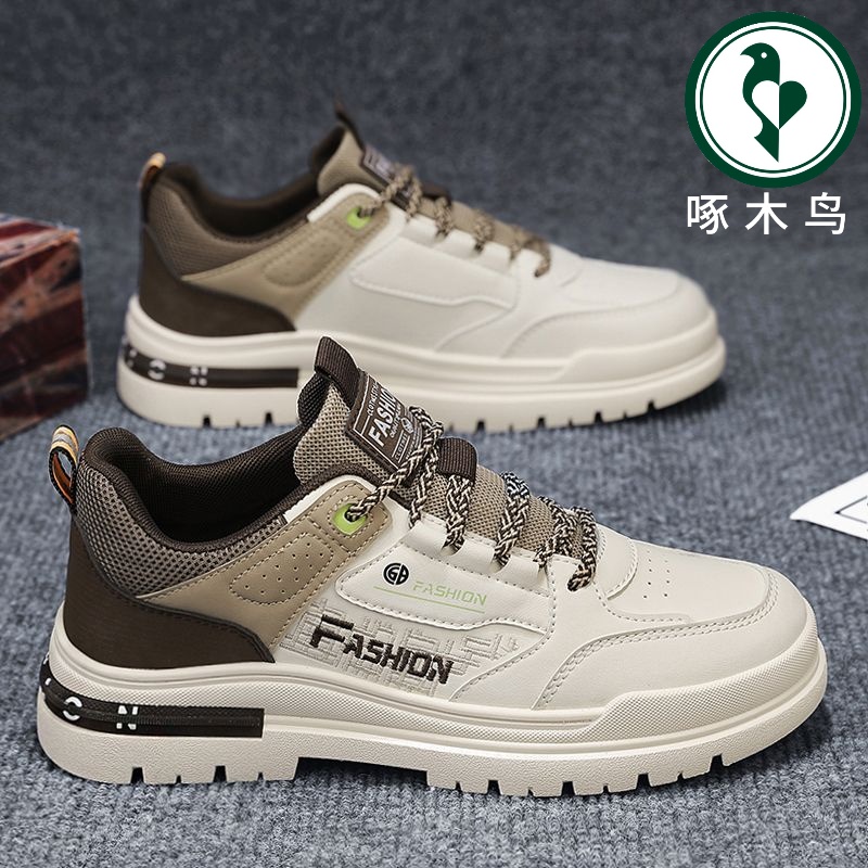 【正品】啄木鸟2025新款秋冬季男鞋运动休闲上班工作马丁潮鞋男士