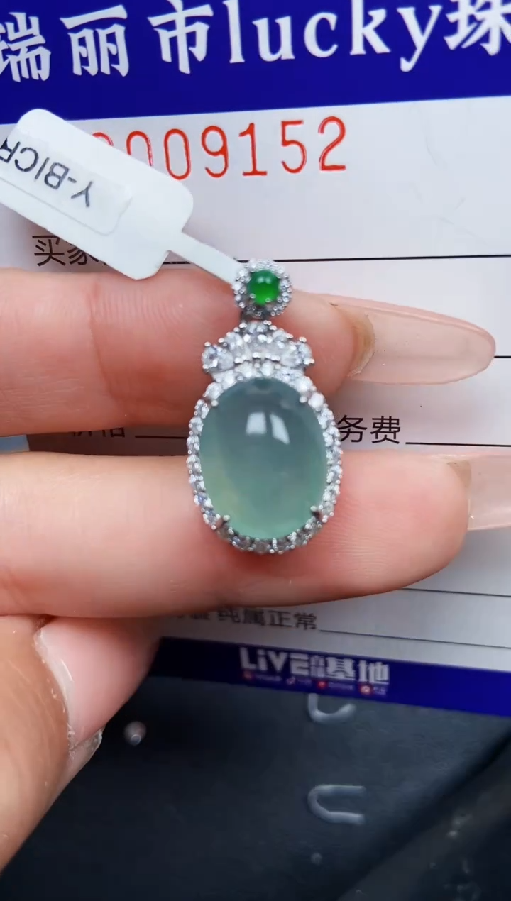 【闪购商品】翡翠颈饰银S925镶嵌9152