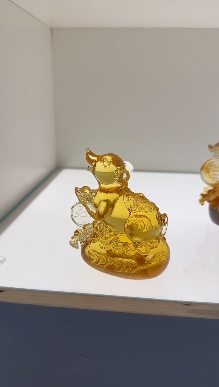 手工艺品琉璃金钱鼠