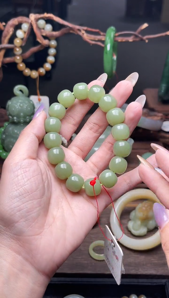 手串未镶嵌和田玉卡13若羌黄口 老型9009063