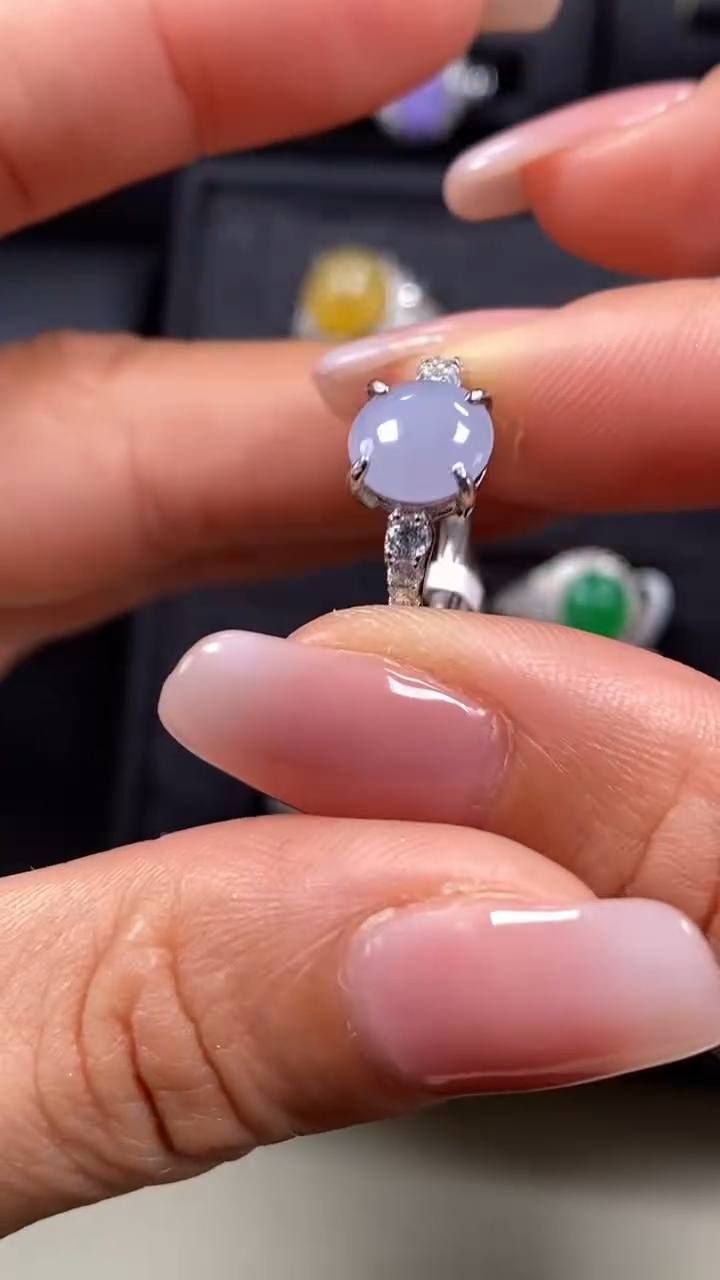 【闪购商品】翡翠戒指银S925镶嵌9355