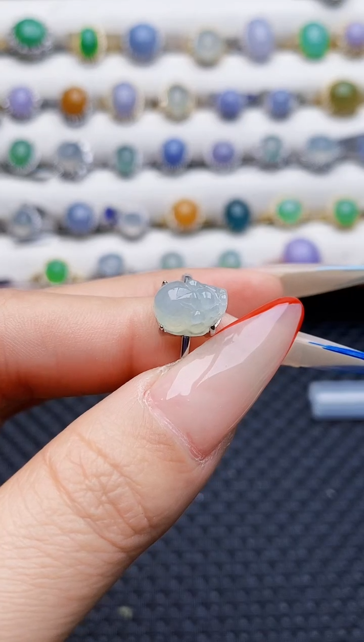 银S925镶嵌戒指翡翠4310