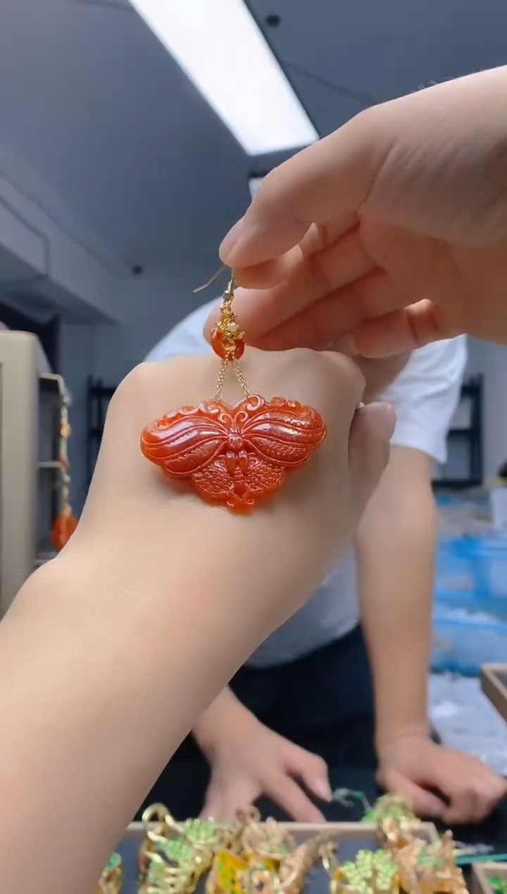 【闪购商品】翡翠耳饰合金0437翡翠耳钩一个