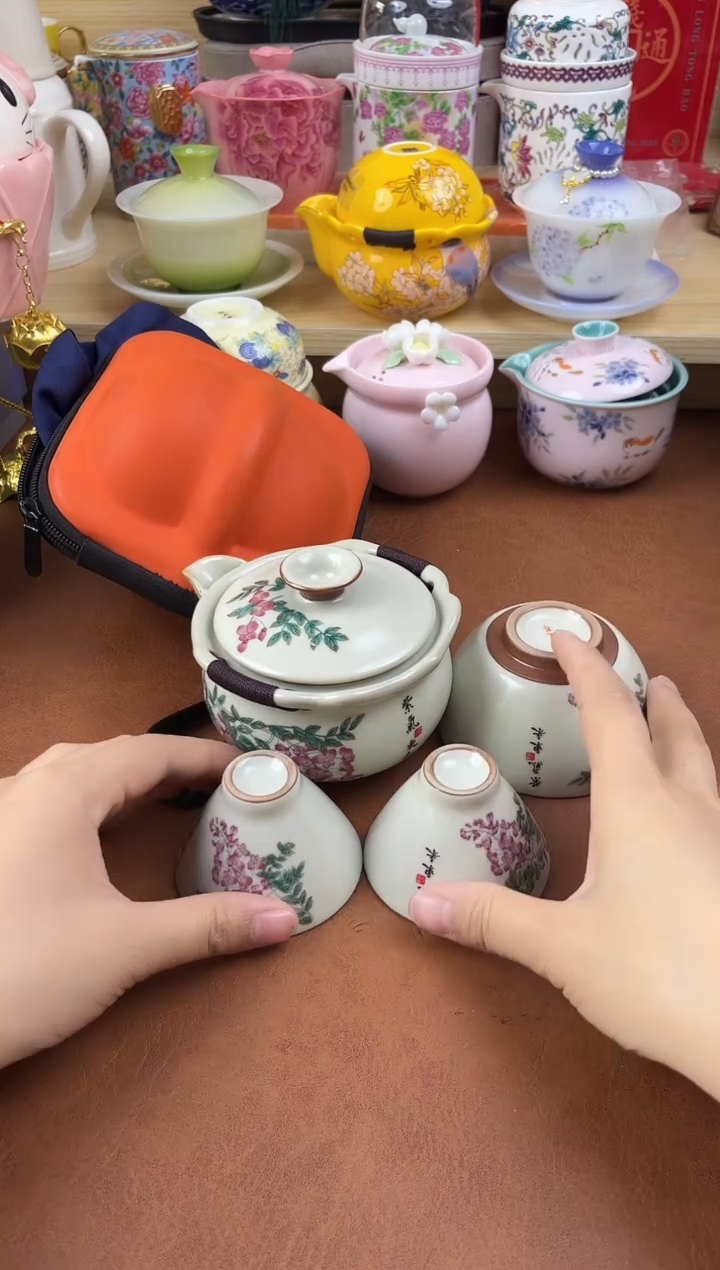 陶陶瓷茶具摆件旅行套组