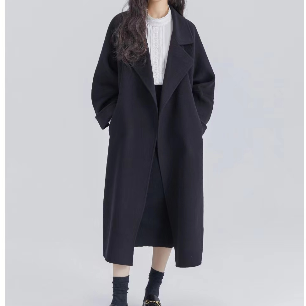 双面羊毛大衣长款休闲百搭气质时尚西西里外套