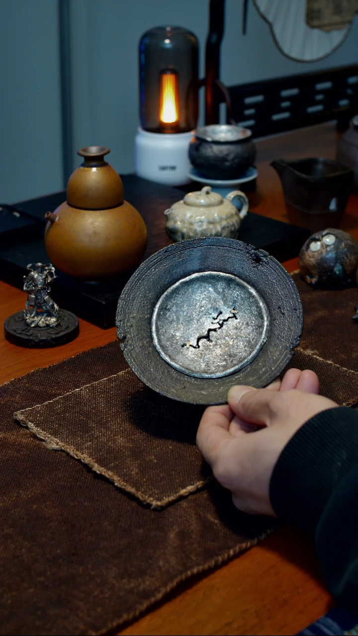 【闪购商品】柴烧蓄水壶承12厘米手作