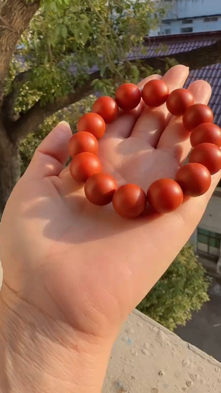 未镶嵌多样性发一件南红玛瑙【高货】15mm阿东寨哑光圆珠单圈