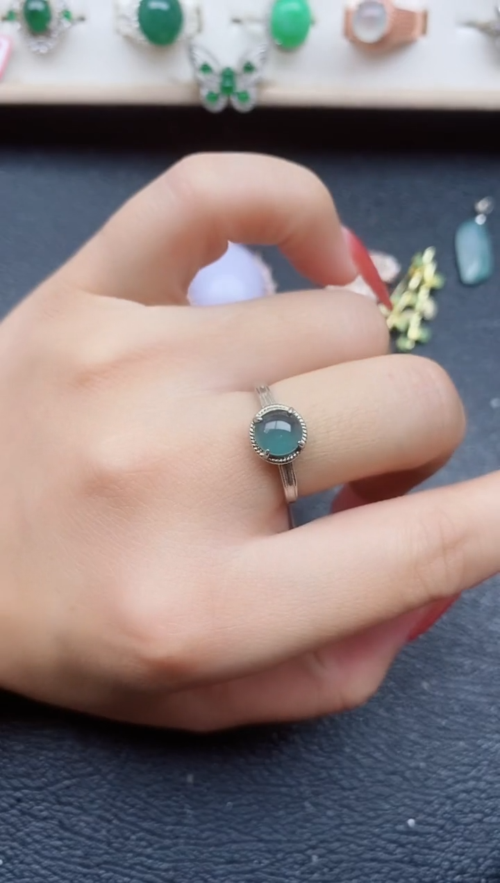 【闪购商品】翡翠戒指银S925镶嵌11111