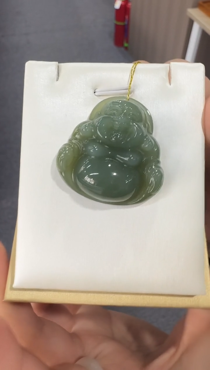 颈饰未镶嵌和田玉且末蓝 佛公约35mm/配绳