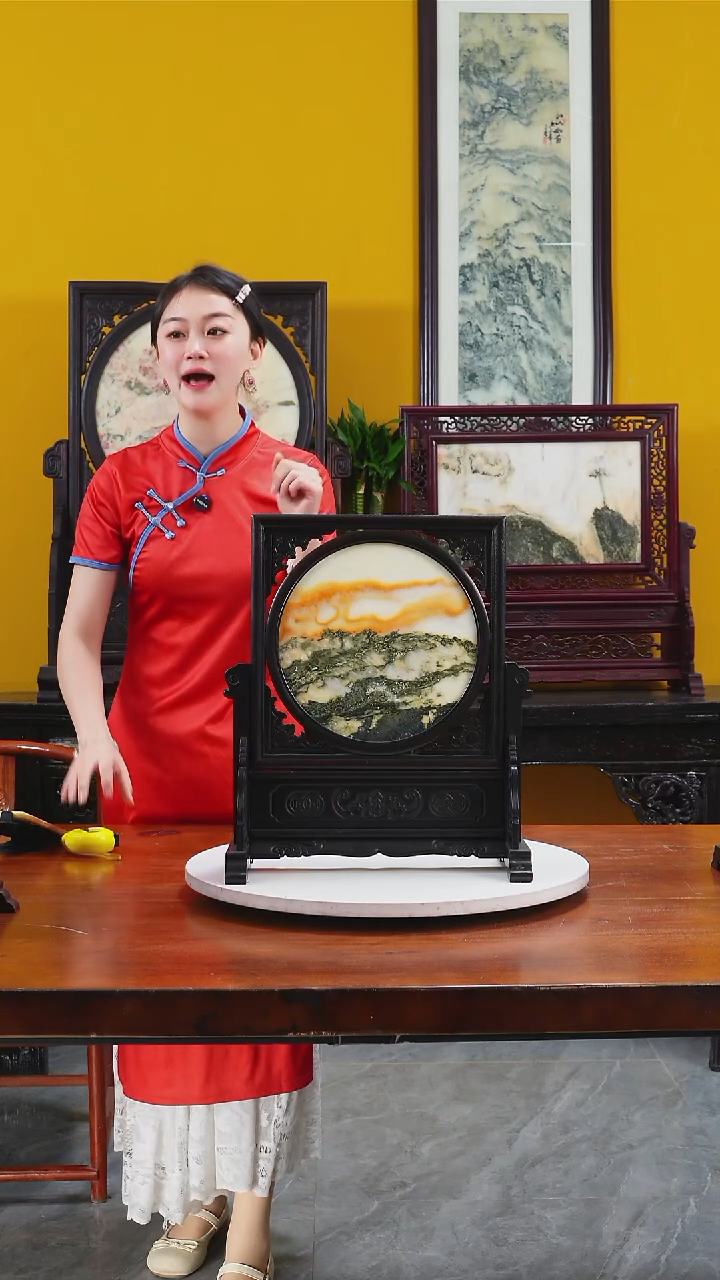 石材天然大理石画摆件