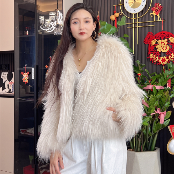双面编织50厘米加密加厚皮草外套（中高端品质）
