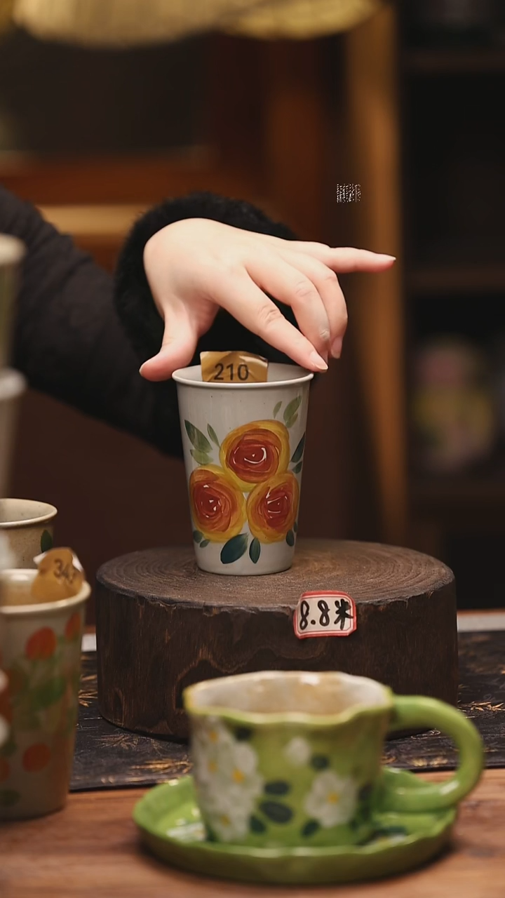 陶瓷景德镇高温釉下手绘陶瓷@L210@