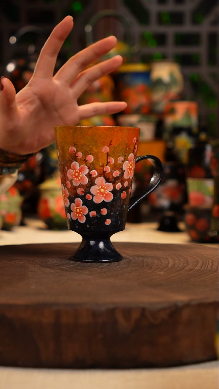 手绘   油画釉下彩   杯子