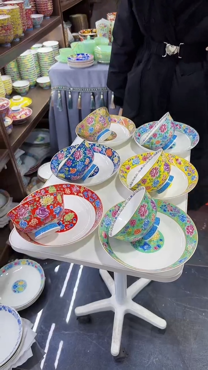 【闪购商品】瓷片 8英寸深盘6个加6个5英寸碗景德镇陶瓷