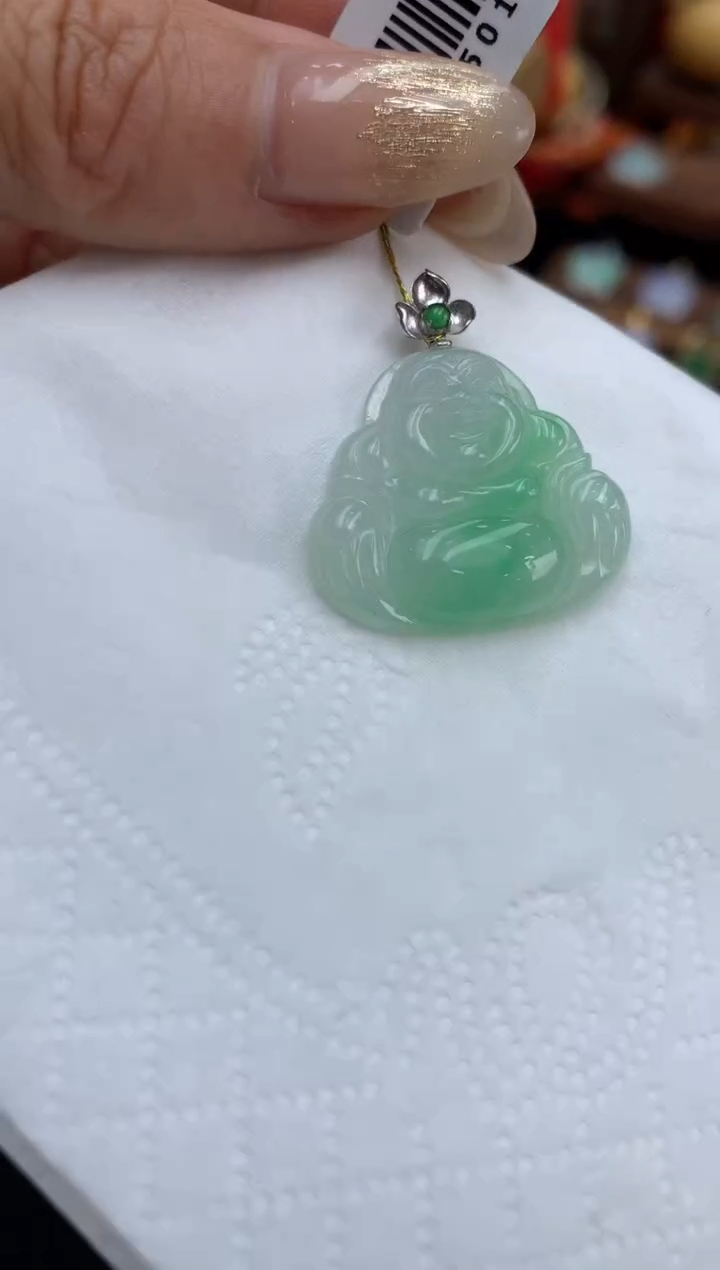 【闪购商品】翡翠颈饰18K金镶嵌佛公