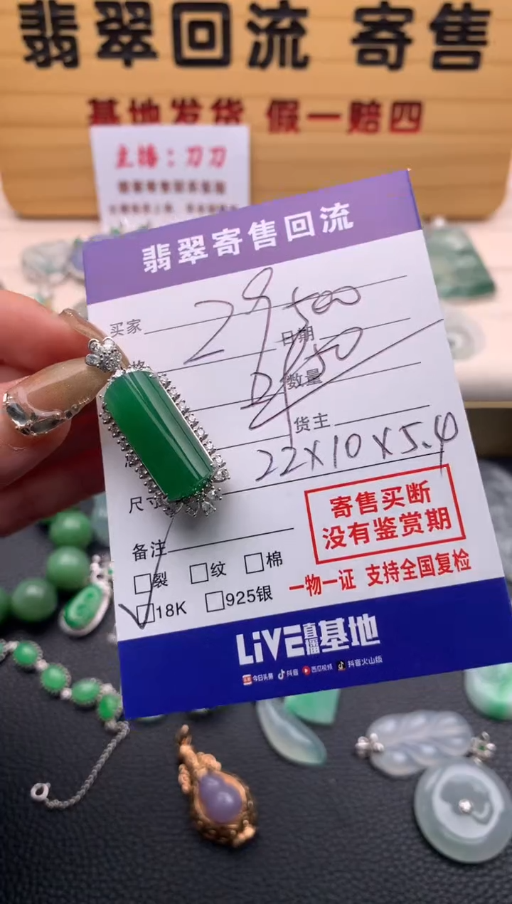 【闪购商品】翡翠颈饰18K金镶嵌21012115