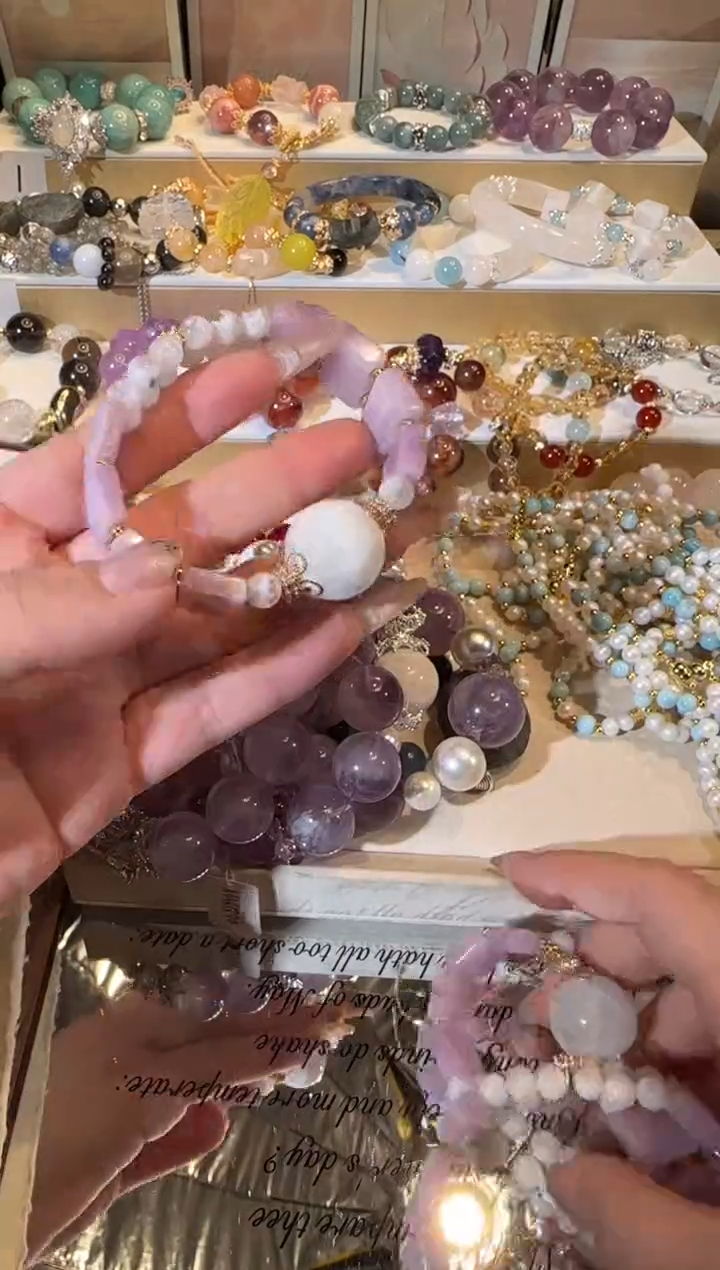 未镶嵌锂辉石手串多样性发一