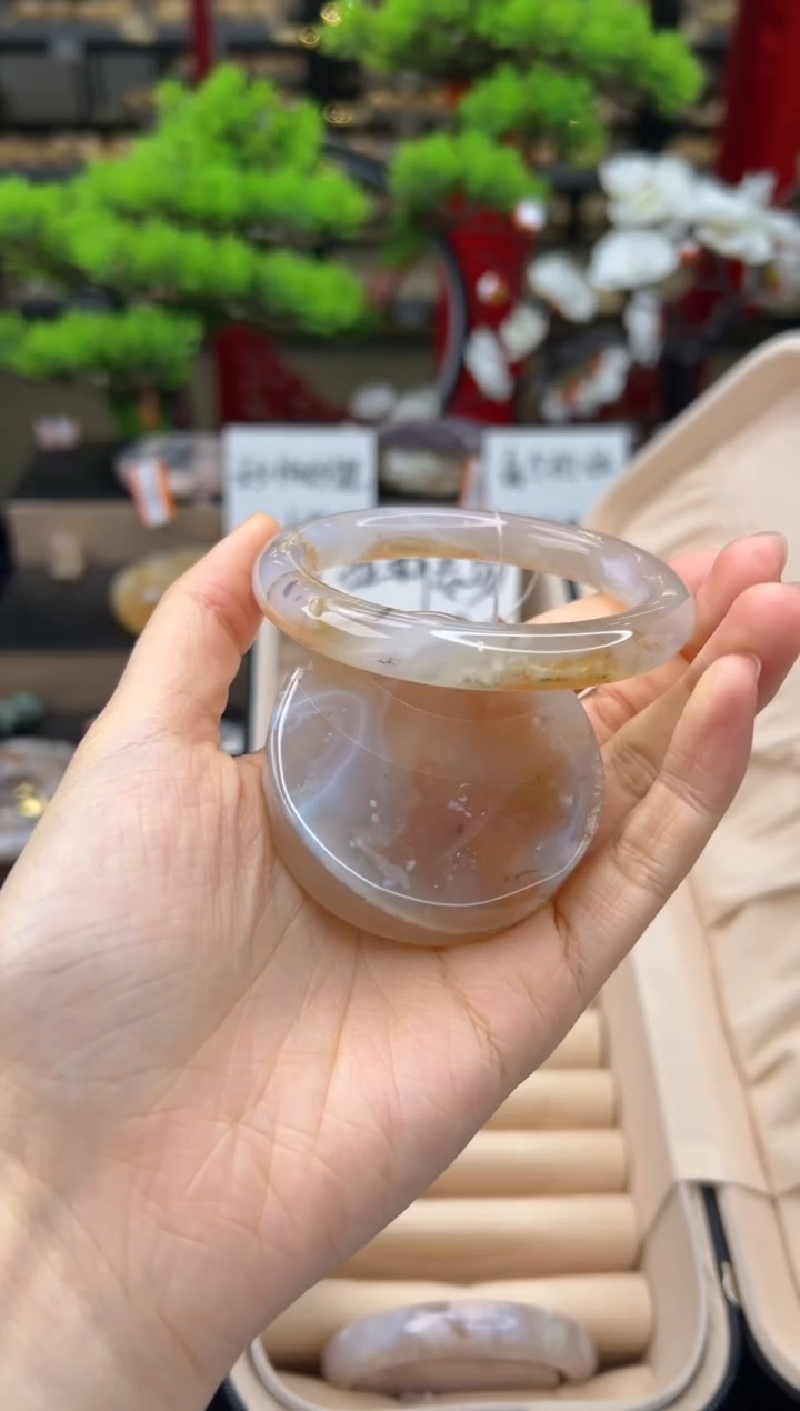 【闪购商品】石英质玉未镶嵌手镯54圈口（赠送镯心）21072