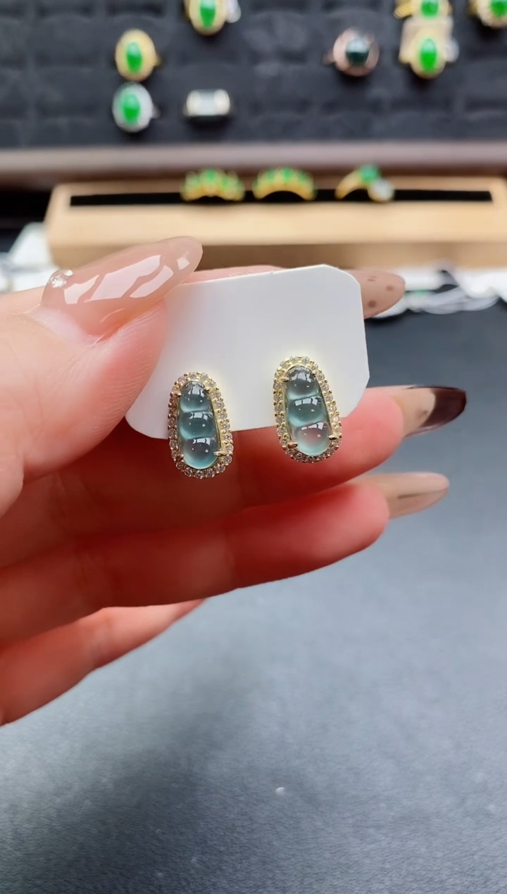 银S925镶嵌戒指翡翠1