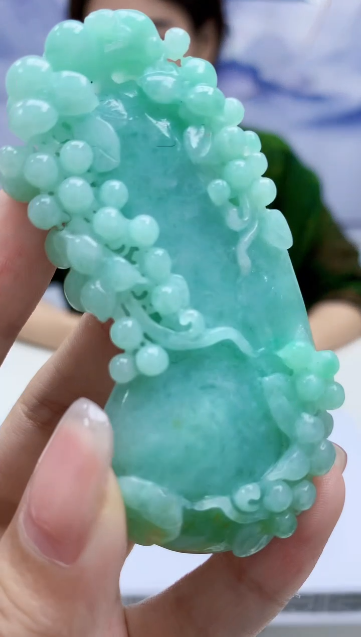 【闪购商品】定制翡翠未镶嵌4829-kk-毛货挂件83