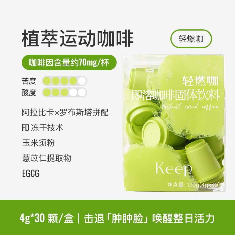 【Keep轻燃咖】植物萃取黑咖啡冻干玉米须提取物咖啡粉商品图
