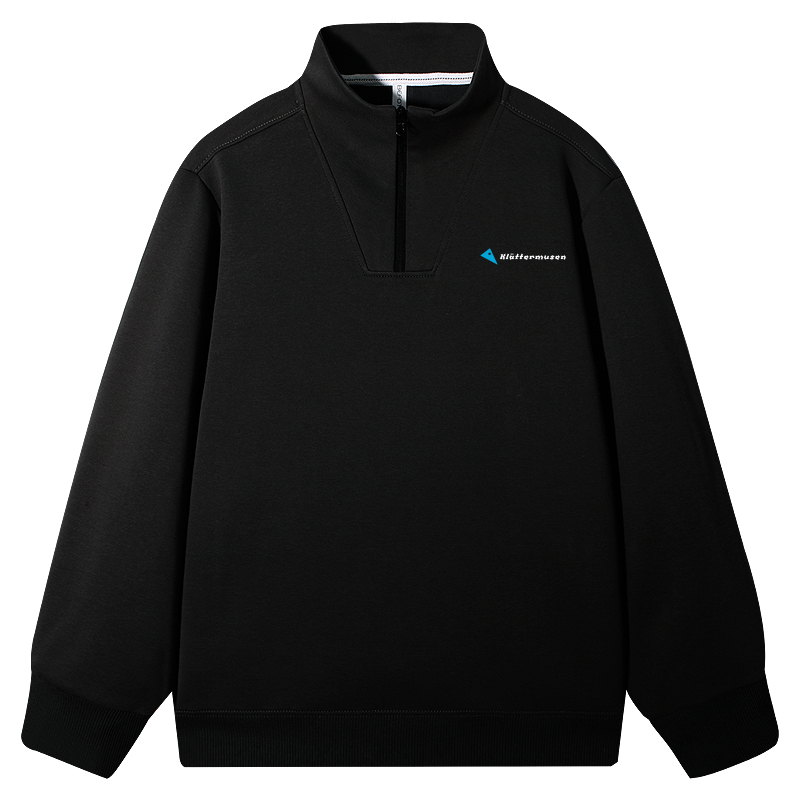 攀山鼠半拉链加绒卫衣长袖秋季套头加绒套头款休闲刺绣亲肤太空棉