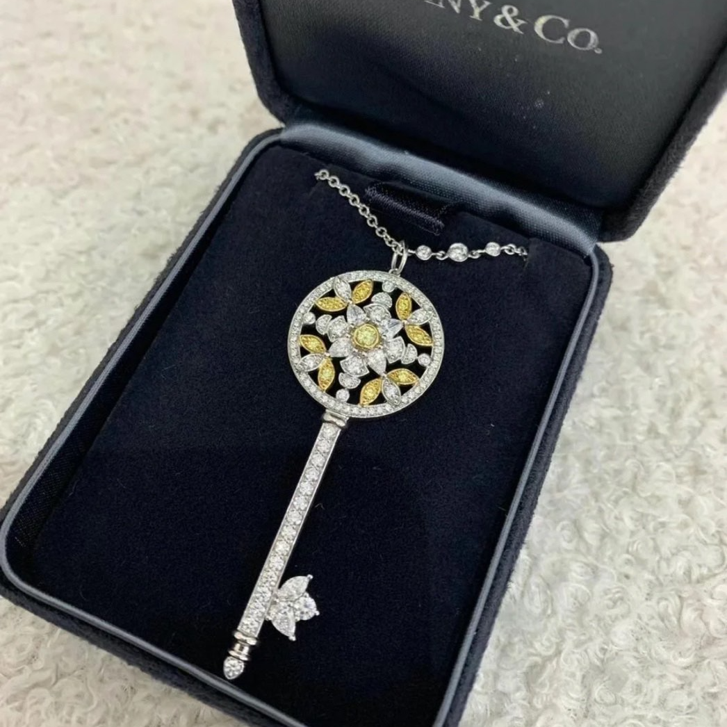 99新 Tiffany & Co./蒂芙尼 珊珊专属 keys系列 花园钥匙 项链