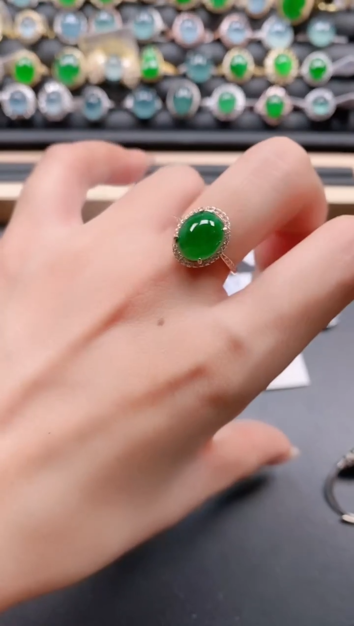 银S925镶嵌戒指翡翠1111