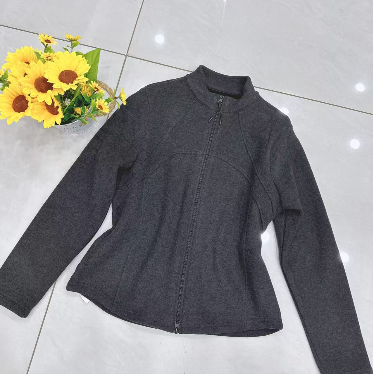 88698女款拉链休闲百搭加绒长袖开衫