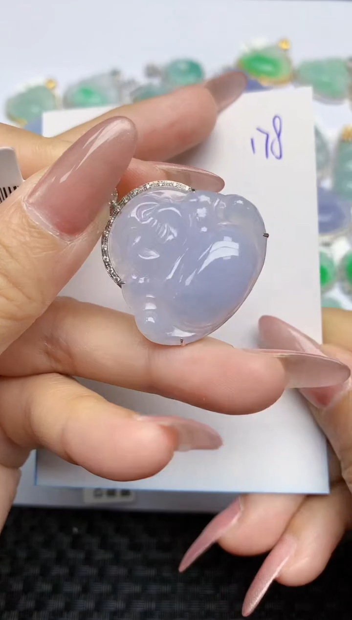 【闪购商品】翡翠颈饰18K金镶嵌天然A货翡翠 178